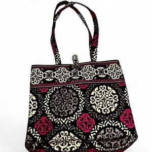 Vera Bradley Elegant Black and Pink Tote Bag